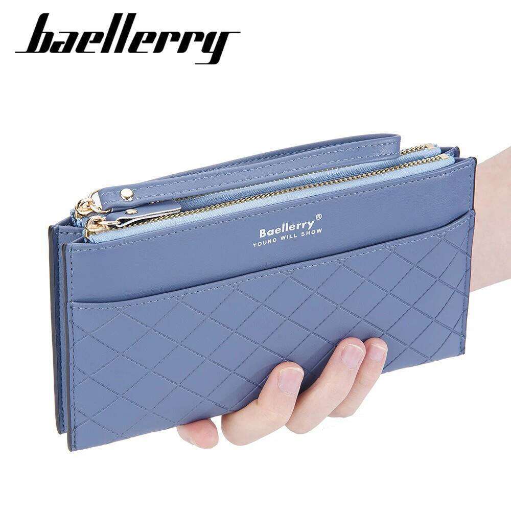 Versatile Large Zip Around Wallet for Women Baellerry RFID Blocking Clutch with Wrist Strap, Holds Phone Cards Cash Gift Idea C260304