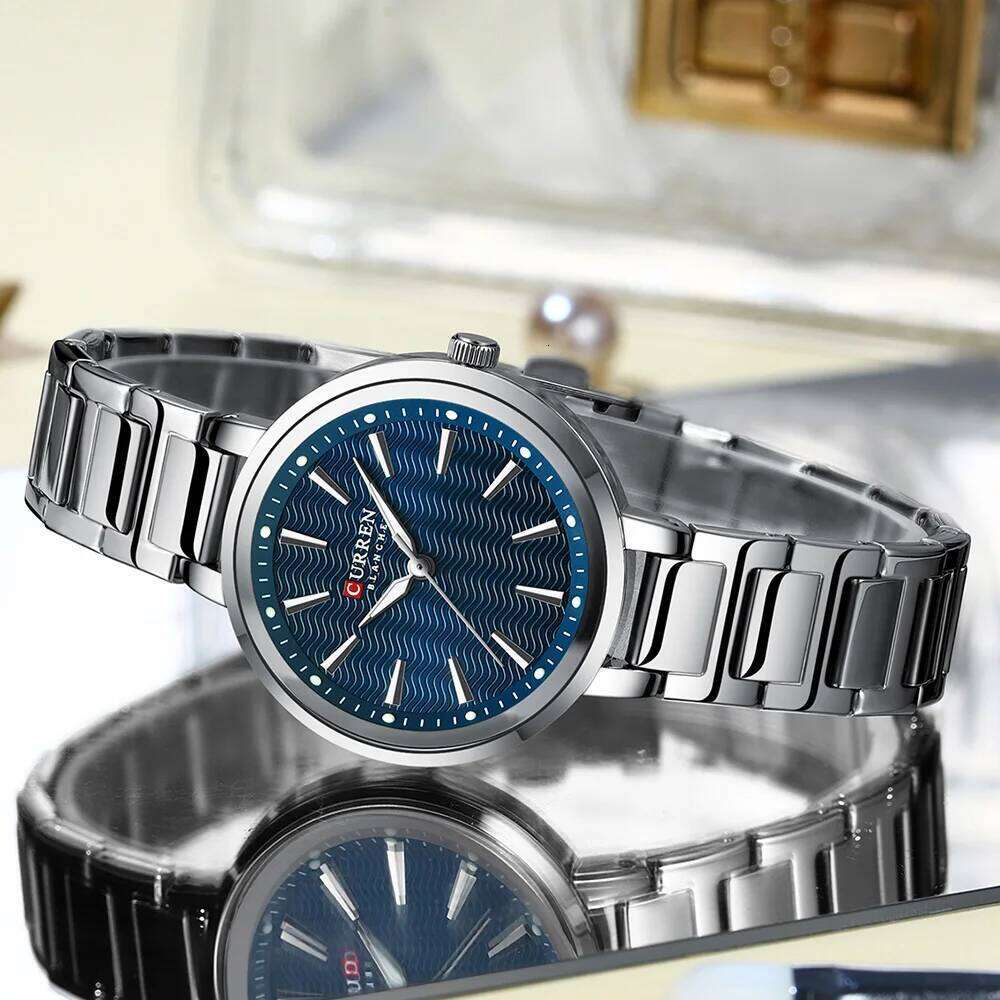 CURREN Brand Simple Fashion Ladies Watch with Water Ripple Dial Elegant Timepiece for Women+Box XJ260303