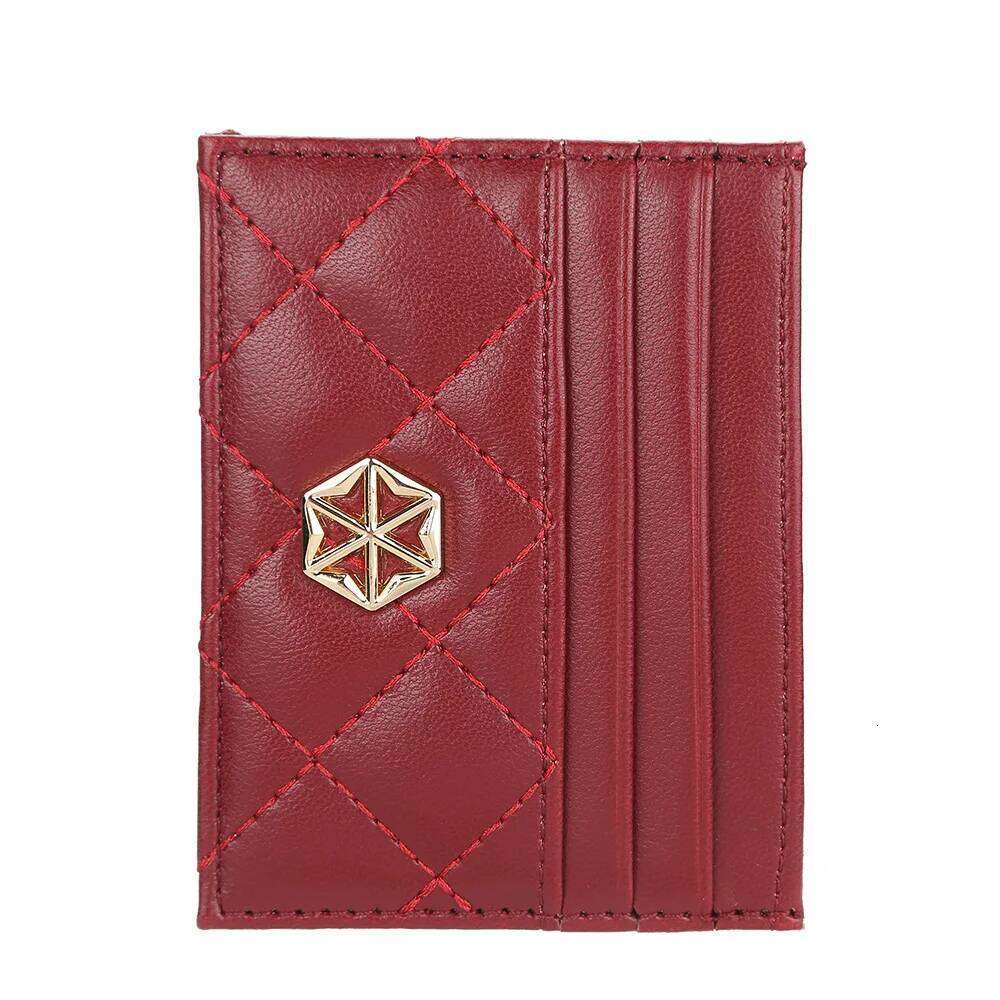 1Pcs Fashionable Simple Diamond-Patterned Holder, Compact Credit Holder Women, High-Quality Pu Leather C260304