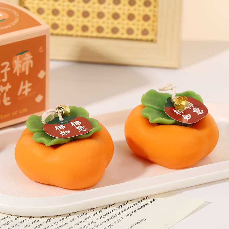 Aromatherapy Wholesale Home Creative Wedding Favor Fruit-Shaped Candle Ornament Ruyi Persimmon W260304