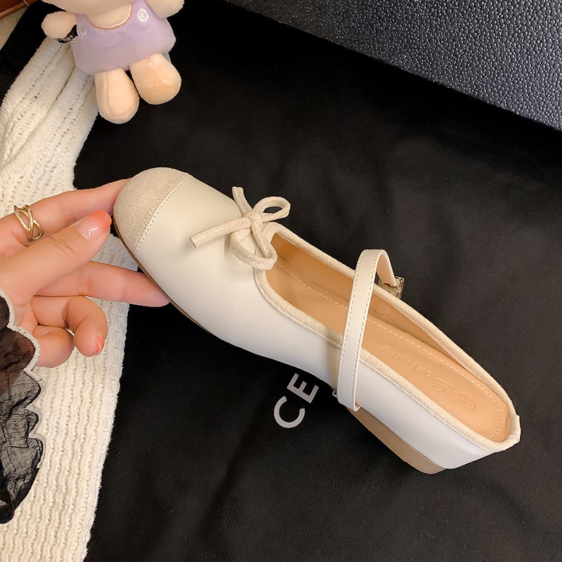 Womens Bow Toe Half Slippers Summer Non-Slip Inner Heightening Mary Jane Shoes for Women Soft Soled Breathable Sandals Slippers 240607