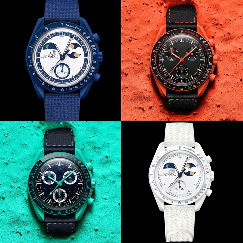 Bioceramic Planet Moons Mens Watches Full Function Quarz Chronograph Movement Watches High quality Luxury Watch Watchs Limited Edition Master Wristwatches