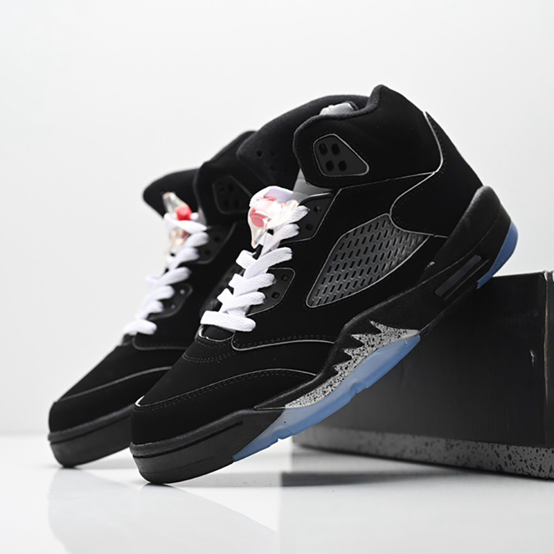 With box 5 Mens Basketball Shoe 5s Black Metallic Reimagined Wolf Grey Fire Red Medium Soft Pink Muslin Racer Blue Aqua Olive Midnight Navy Sneakers T