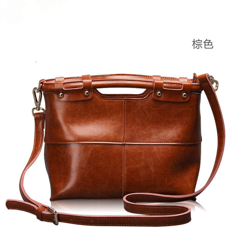 Luxury Shoulder Bags Totes Hobo New European And American Handbags Solid Color Tote Genuine Leather Retro Women S Crossbody Bag SENYY