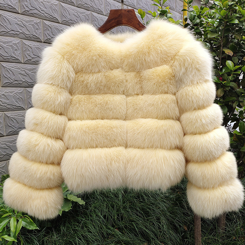 American-style autumn and winter fox fur detachable sleeve fashion slim-fit short fur coat for women251112