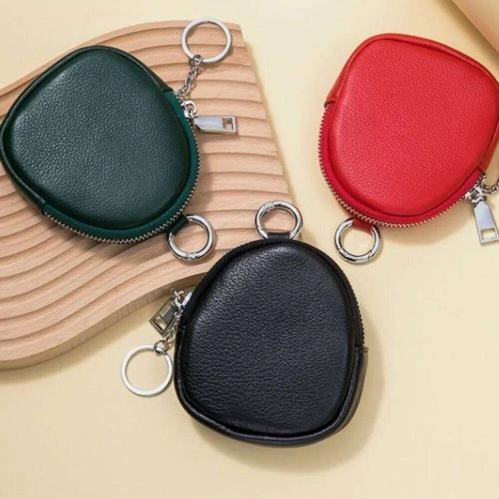 New Mini Coin Purse Solid Color Zipper Card Holoder Wallet with Key Ring Handbags C260304