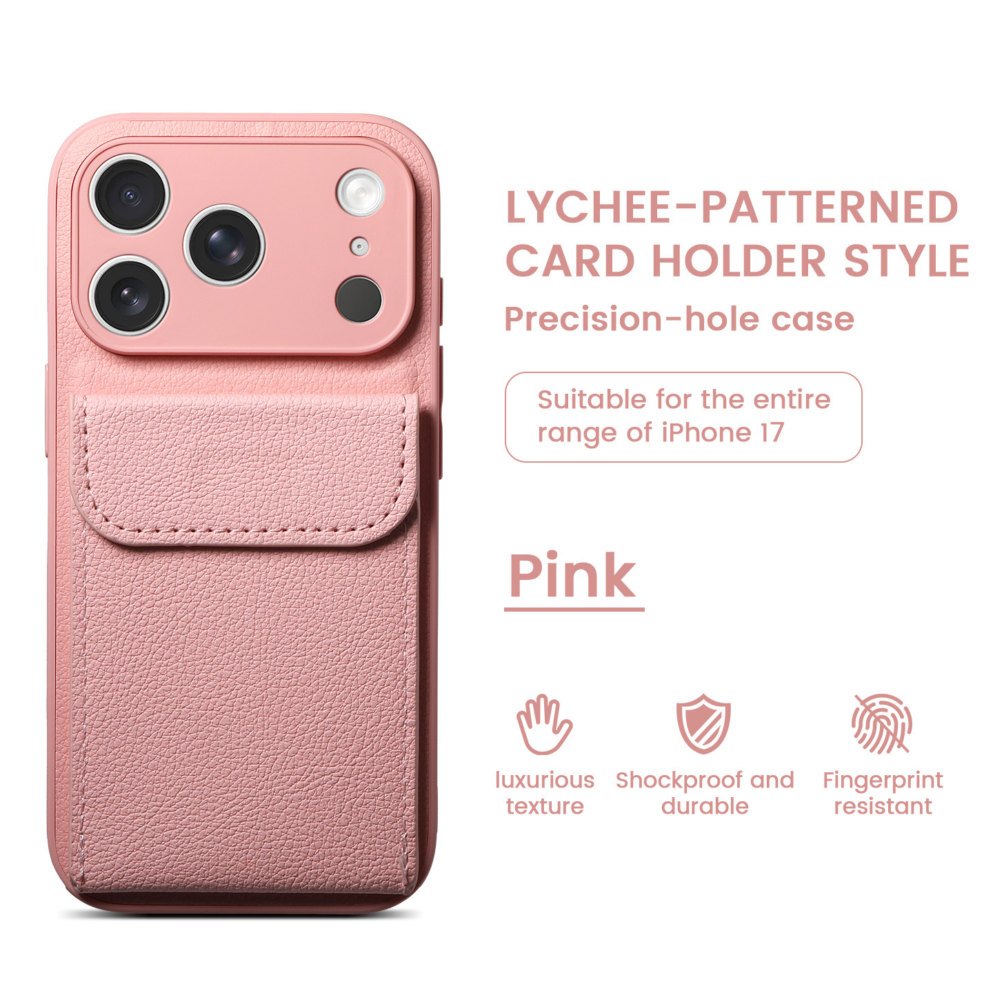 Magnetic Card Holder Compatible with Apple 17 Stand Phone iPhone 15P Simple 13 Export 16 Shockproof Protective Case