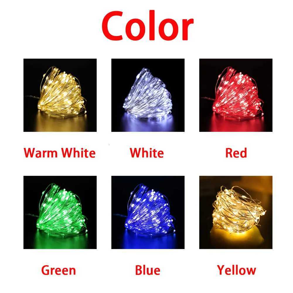 Led Copper Wire String Lights 1/2/3/5M Waterproof Fairy Lights DIY Garland Christmas Wedding Party Holiday Decoration Lighting H260304