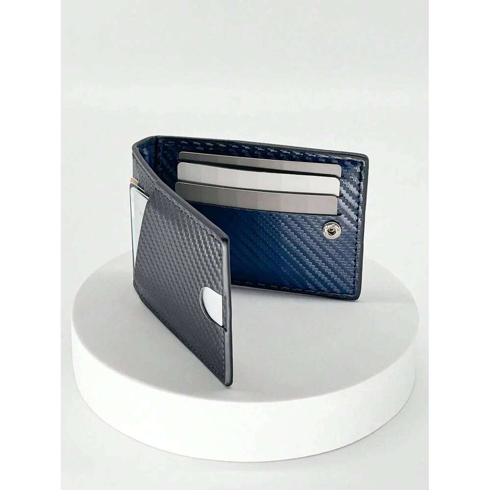 Rfid Carbon Fiber Leather Men Airtag Wallets Credit Holder for Air Tag Purse Black Luxury Minimalist Card Wallet C260304