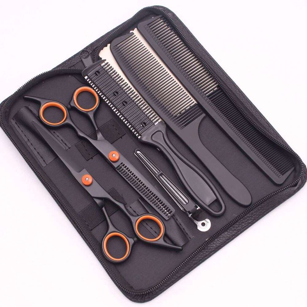 6.0'' Hair Scissors Professional Cutting Shears Thinning Hairdressing Haircut Comb Razors Sets Salon Barber & Home Dropshipping H260303