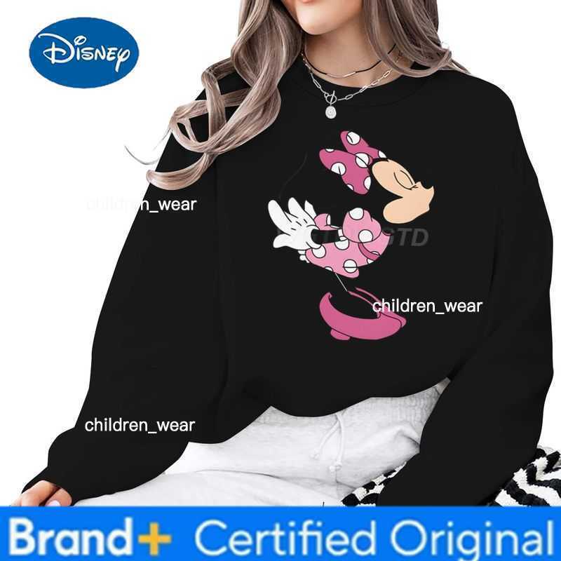 Disney Sweet Mickey Mouse Minnie Print Sweatshirt for Spring Autumn Couples Casual Classic Character Tops Cartoon Women Men Pullover H260304