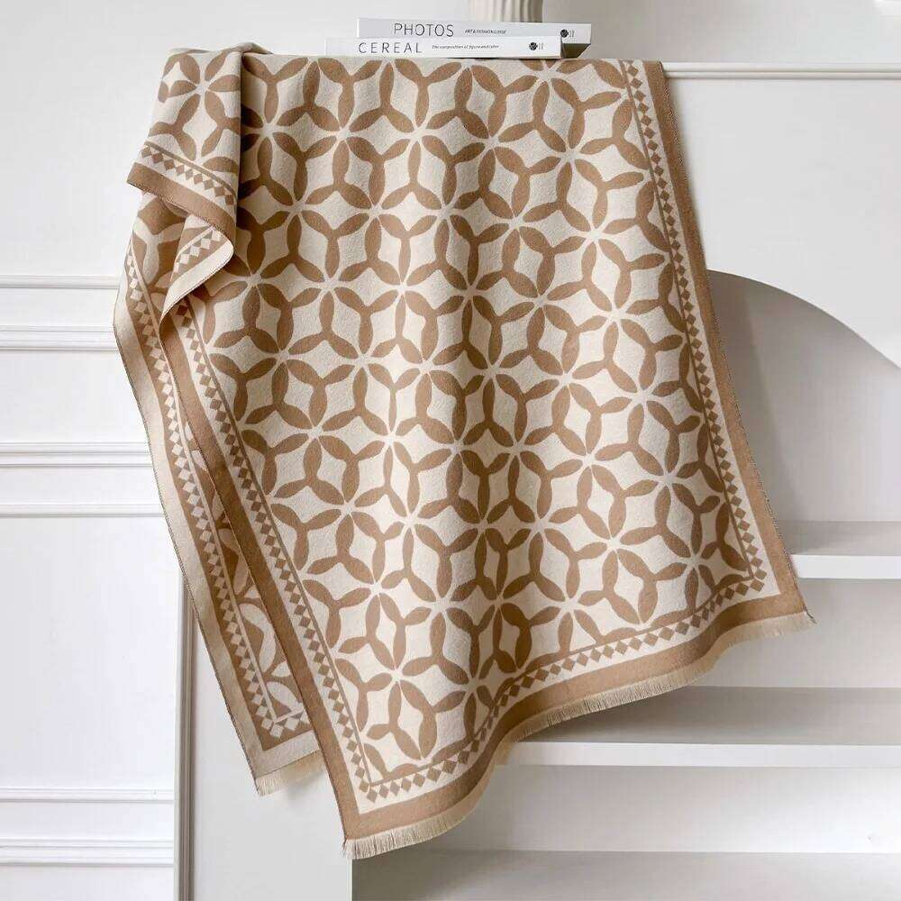 Soft Elegant Poncho Warm Coldproof Imitation Cashmere Windproof Blanket Scarf Winter Season XJ260304