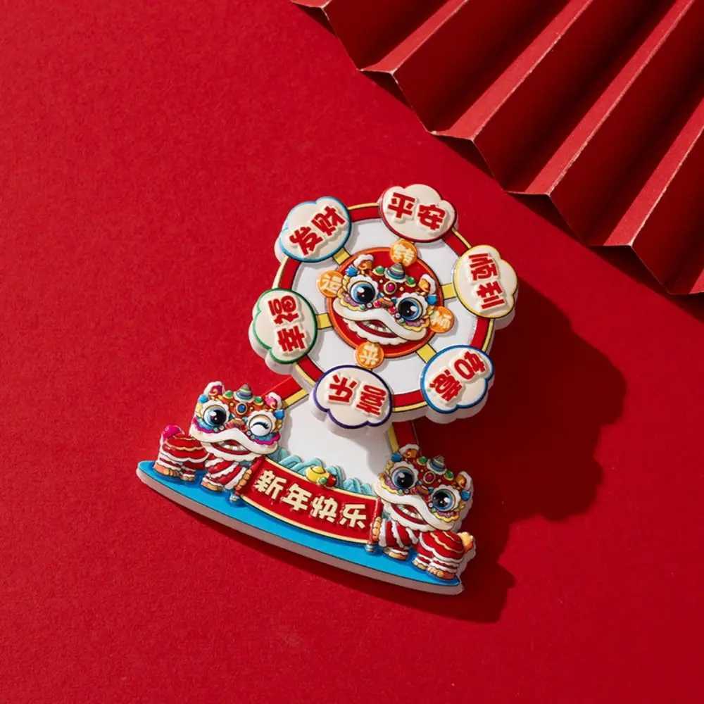 This 3D rotating God of Wealth fridge magnet brings festive luck and charm to your home decor during the Spring Festival.T260304