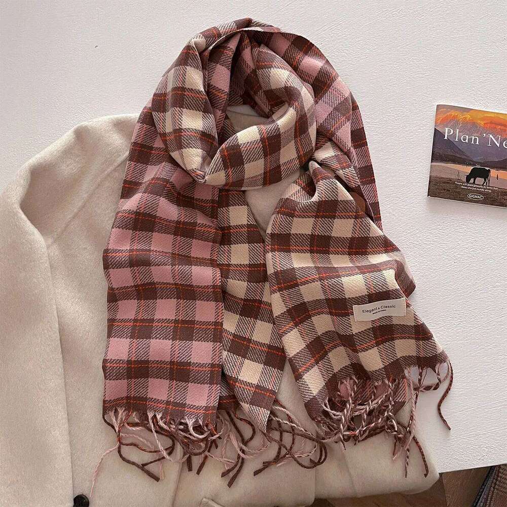 40*200CM Warm Thickened Scarf For Women Long Tassel Pashmina Shawl Faux Cashmere Warps Autumn Winter High Quality Blanket XJ260304