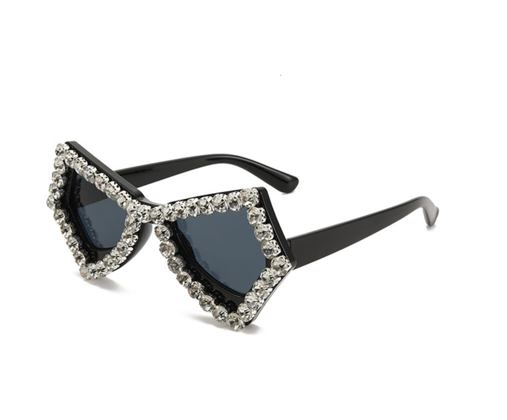 Rhinestone Bling Square Sun Glasses Women Fashion Oversized Transparent Crystal Female Vintage Diamond Sunglasses Eyeglasses 250318