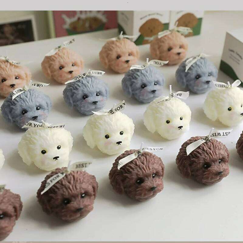 Plush Dog Shaped Scented Cartoon Animal Soy Wax Candle, Home Decoration, Valentine's Day Birthday Gift for Girls W260304