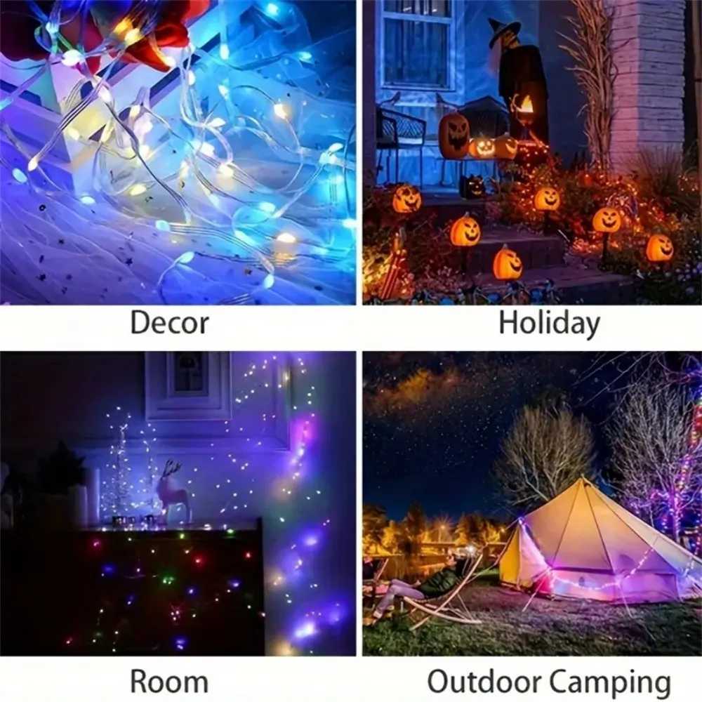 1PC 50/100/200LED USB LED String Fairy Lights RGB Sound-Activated String Lights for Home Party Wedding Bedroom Decor H260304