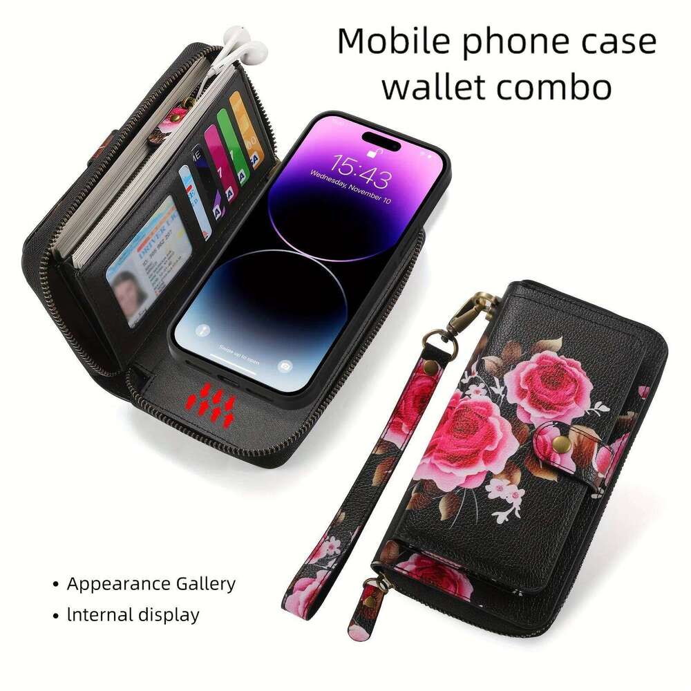 Anti-Theft Rfid Women's Wallet Card Holder, Universal Case, Bag, Stylish Large Capacity 70% off Long Wallet, Clutch Bag Suitable for All Phone Mo