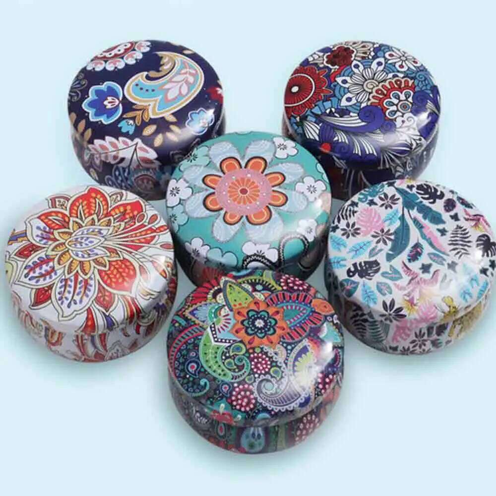 6PCS/Set Scented Box Vintage Flower Rose Lavender Candle Jars Soy Wax Fragrance Candles Wedding Birthday Gift Home Decor W260304