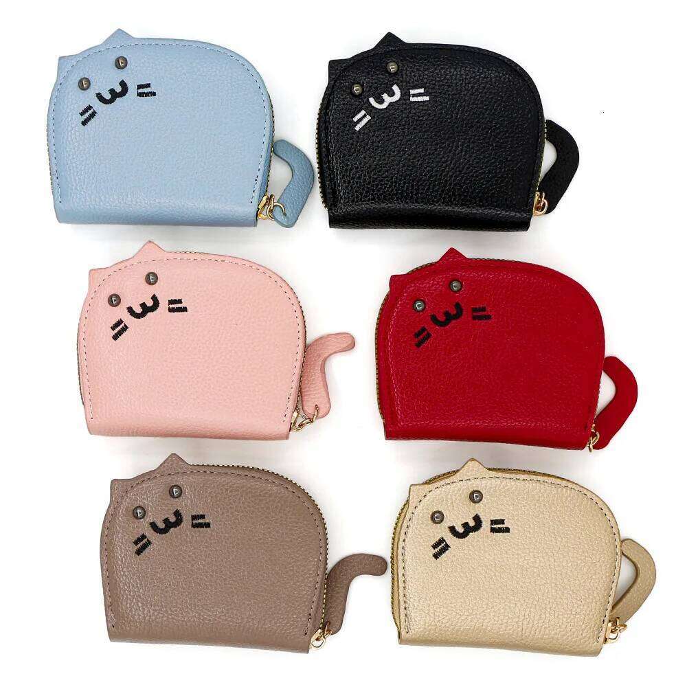 Women's Wallets New Cartoon Cat Compact Kawaii Cute Fashionable Trendy Small Card Bags Portable Large Capacity Coin Purses Girl C260304