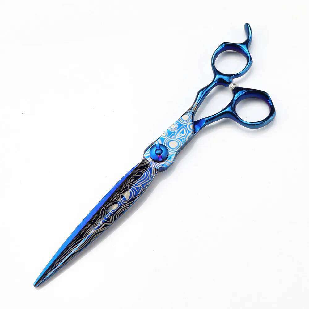 Professional 7 '' Blue Damascus Upscale scissor cut hair cutting thinning barber haircut shears Hairdressing scissors H260303