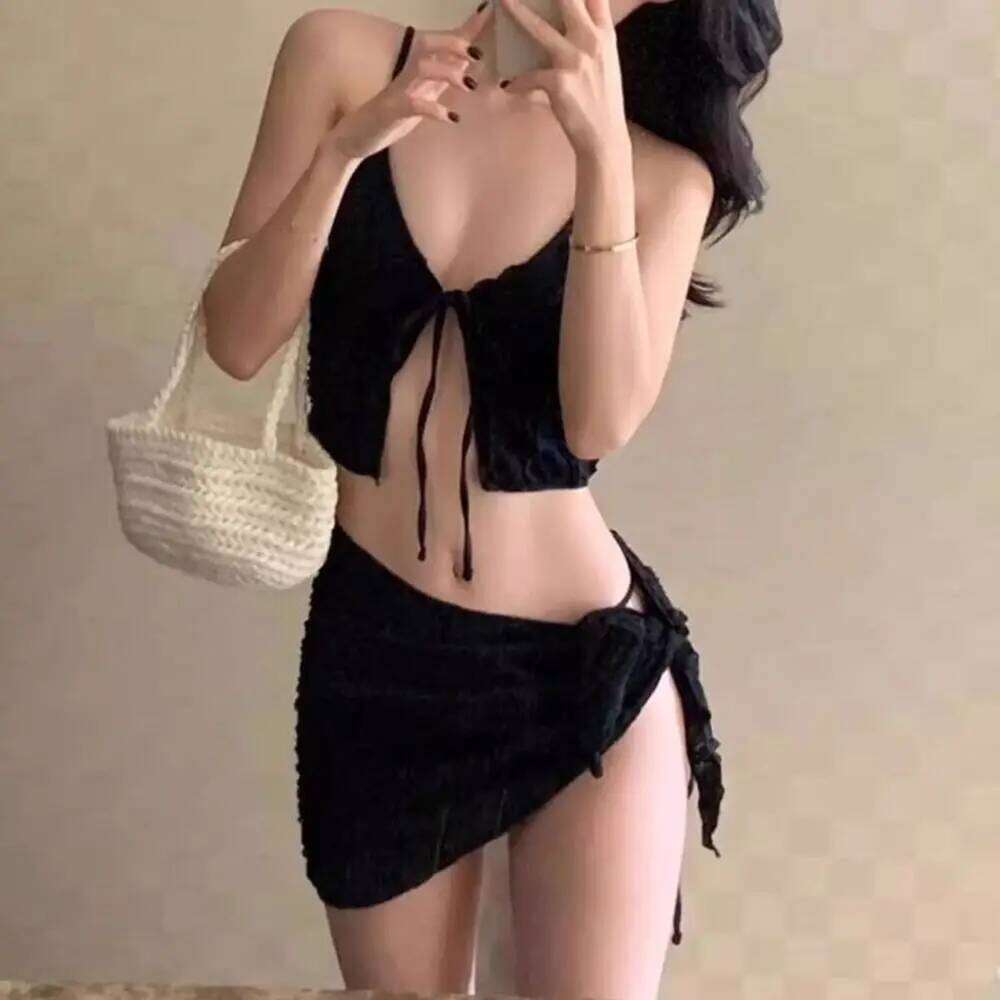 Slimming Design Three-Piece Small Chest Strapless Korean Style Bikini Separate Pieces High-End Feel Women's Swimsuit Y260303