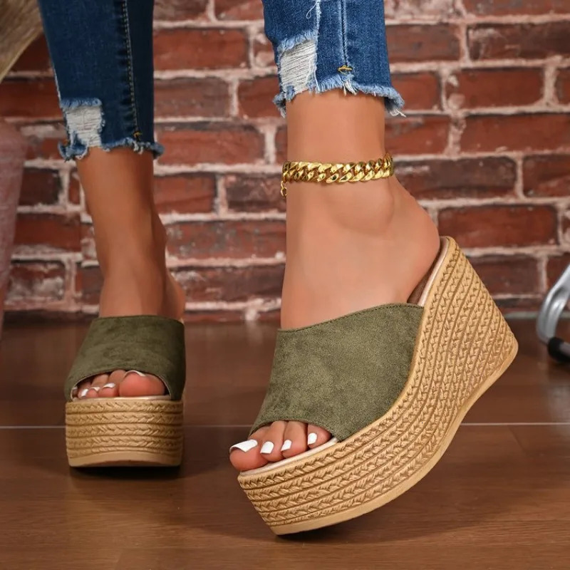 Summer Womens Sandals Peep-Toe Shoes Woman High-Heeled Platfroms Slides Women Casual Wedges for Women High Sandals 260303