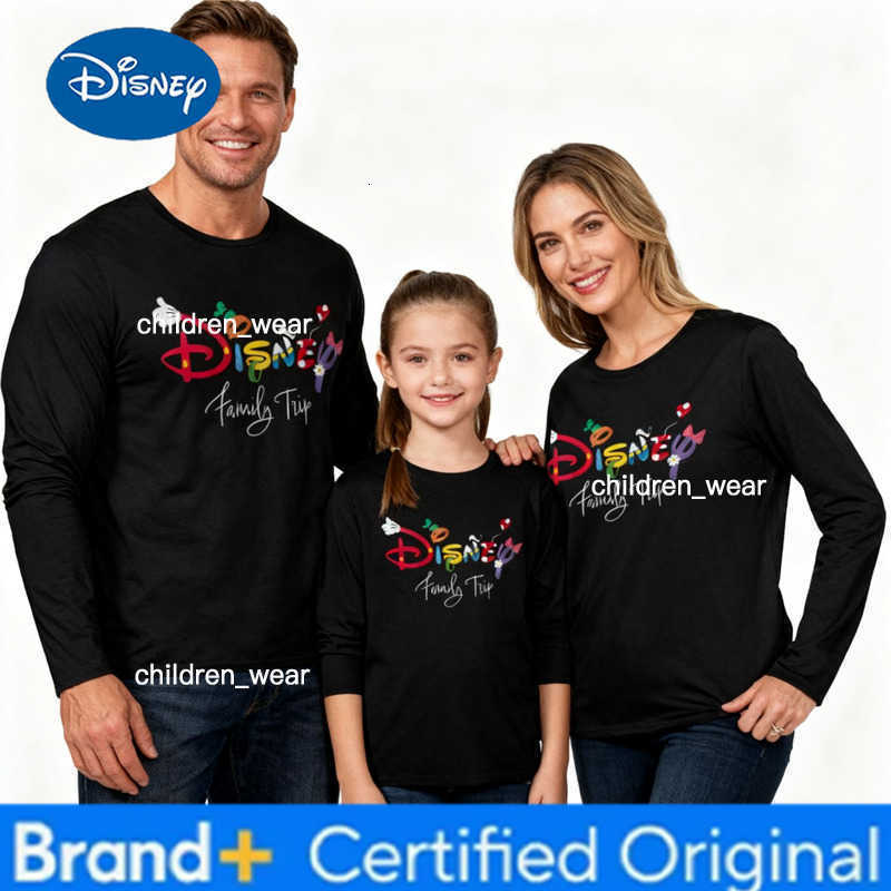 Disney Fantasy Magic Kingdom Family Trip Adult Kids Long Sleeve T-Shirts Breathable Quick-drying Casual Comfy Soft Stretchy H260304