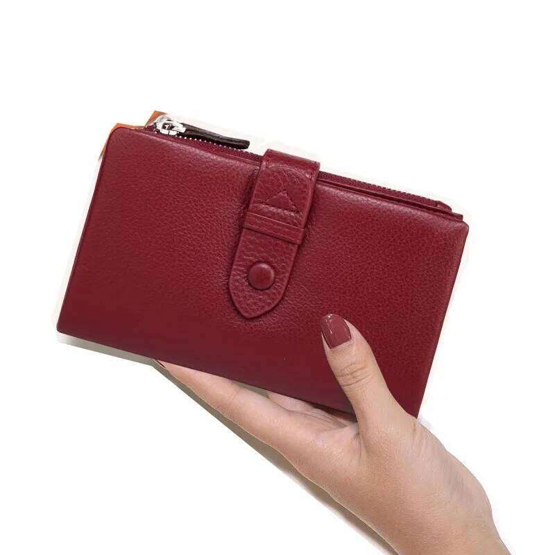 Short Genuine Wallet for Woman 2026 New Soft First Layer Cow Leather Purse Fashion Ladies RFID Card Holder Clutch C260304
