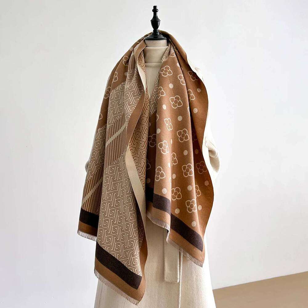 2025 New Winter Warm Faux Cashmere Scarf Women - Thick Luxury Shawl Wrap, Perfect as Travel Poncho Blanket XJ260304