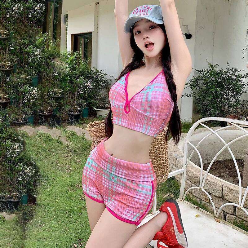 Sweet Swimsuit Chic Cover Up Set 3pcs Long Sleeve UV Protection Swimdress Modest Boyleg Swimwear for Girls Swim Skirt Y260303
