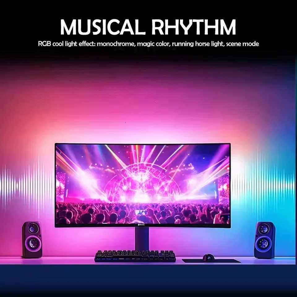 PC Backlight Music SYNC Monitor Ambilight LED Lights USB RGB-IC LED Strip Light Magic Color Lamp Tape for Gaming Room Decor H260304