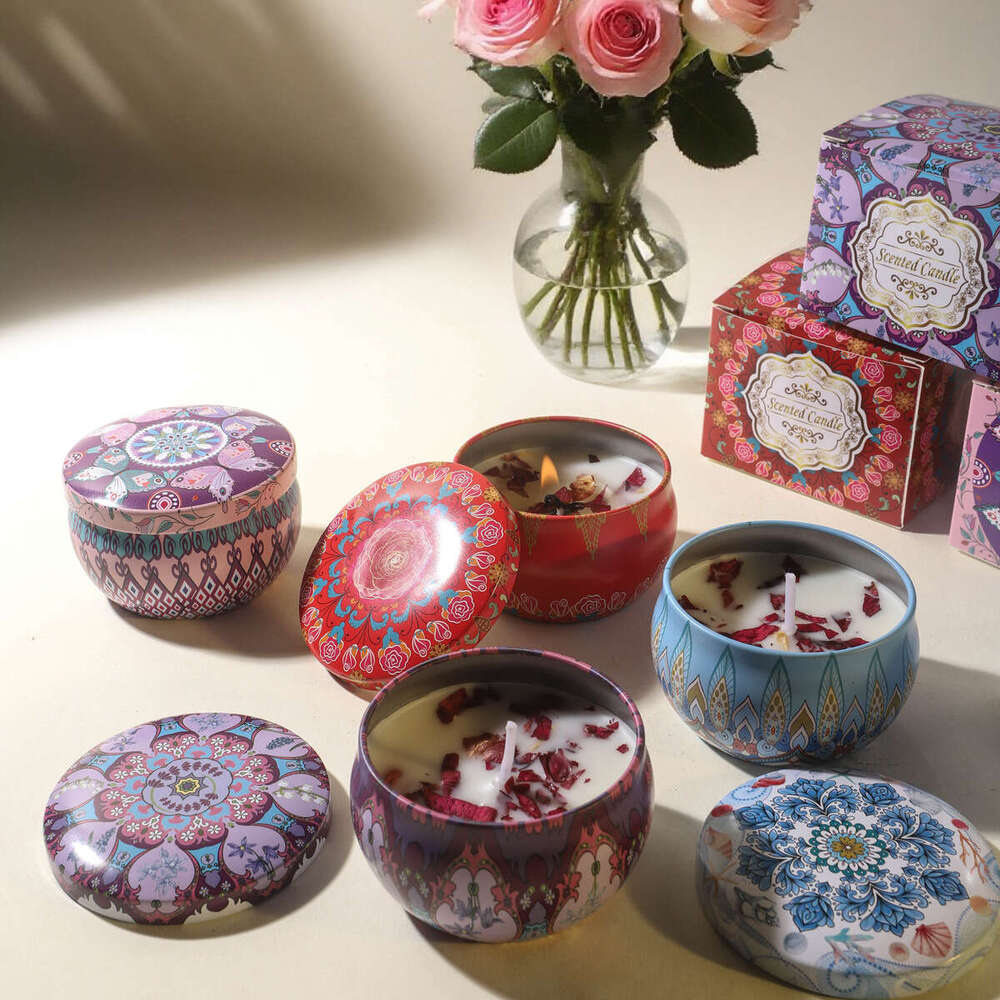 Cross-Border Plant Soy Wax Dried Flower Wedding Favor Birthday Gift Floral Fragrance Aromatherapy Candle W260304