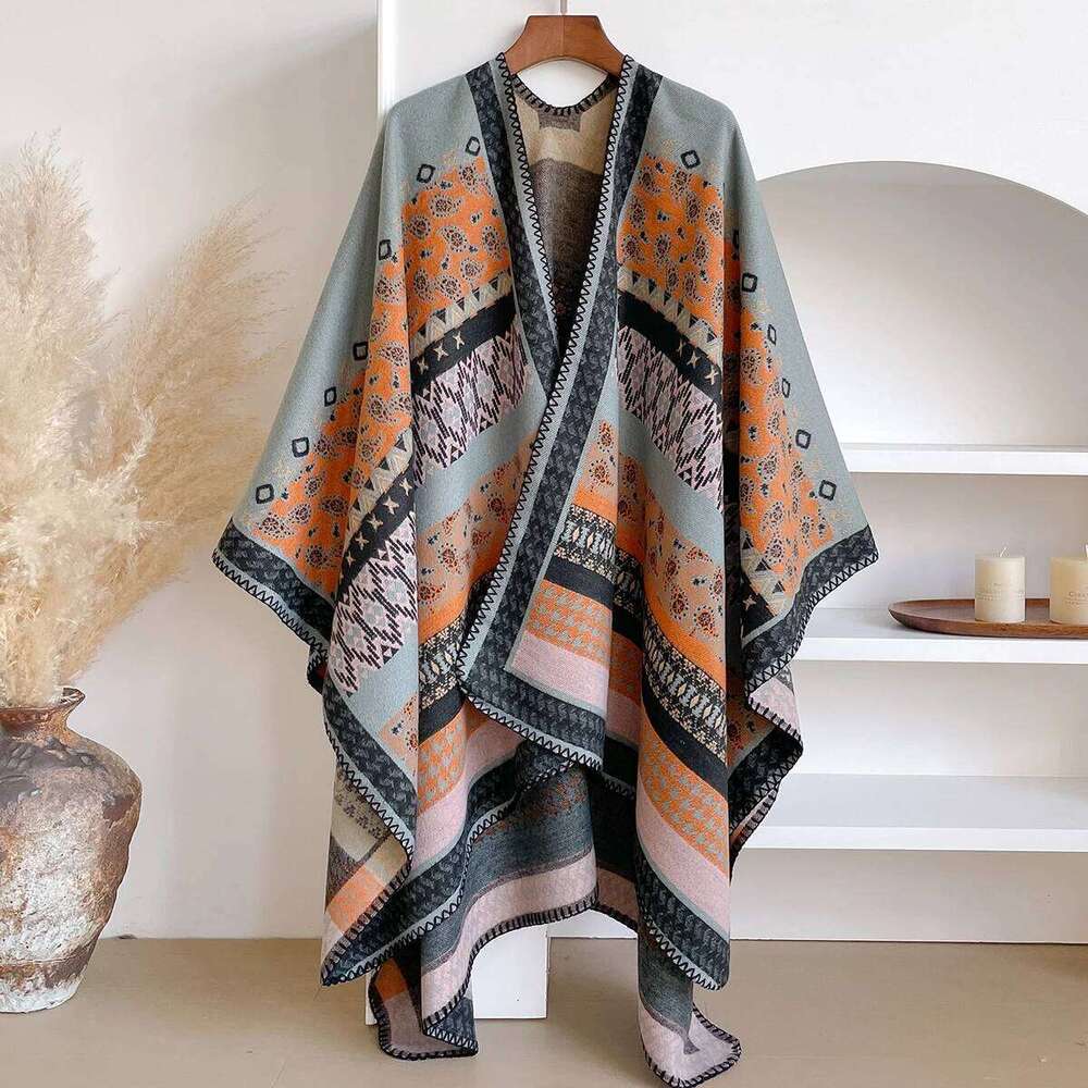 2025 Women's Luxury Brand Cashmere Winter Shawl - Vintage Allover Pattern Printed with Tassels, Pashmina Wrap & Bandana XJ260304
