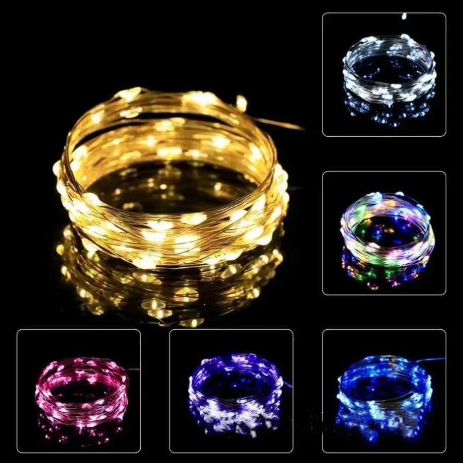 30/50 pcs 1-5M LED String Lights Waterproof Led Copper Wire Fairy Lights Battery Operated DIY Christmas Party Decoration Lights H260304
