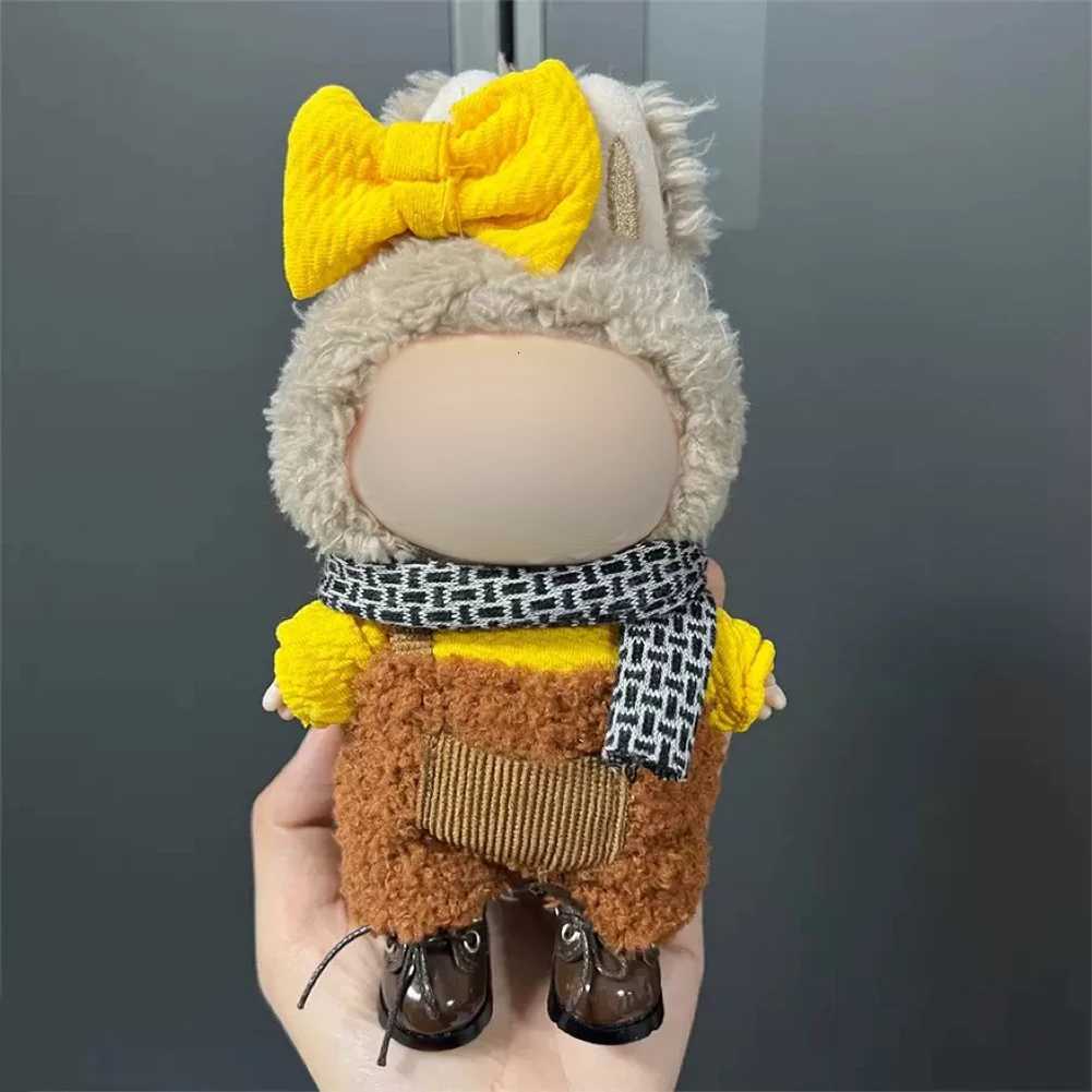 For 17cm Labubu Idol Lovely Casual Stylish Suits Dresses Hats set Mini Plush DollS Clothes Outfit Accessories Clothing GiftT260304