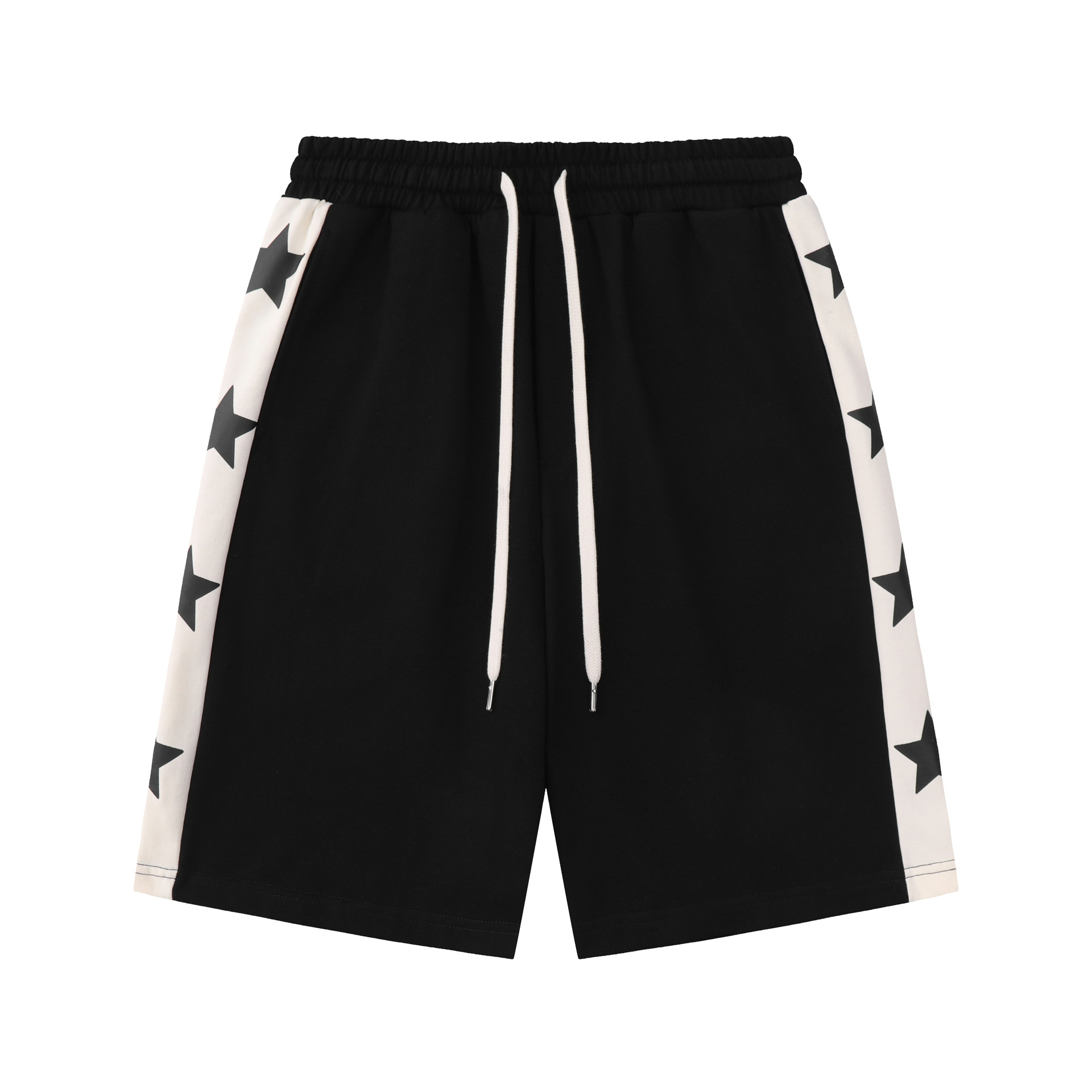 Men's Pants Letter Print Side Flame Graphic Straight Men Star Pattern Harajuku Y2k Clothing 2000s Basketball Elastic Waist Sweatpants