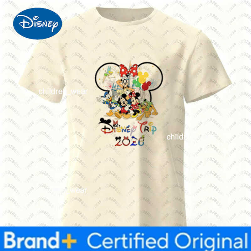 Disney 2026 Mickey And Minne Graphic Print Cotton T-shirt Summer Breathable Family Tees Clothing Harajuku Parent Child Clothing H260304
