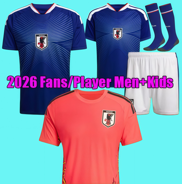 2026 World Cup Japans Soccer Jerseys KUBO AYASE SANO KAMADA WATANABE SUZUKI home football shirt Fans Player version HONDA Men Kids set uniforms top kit