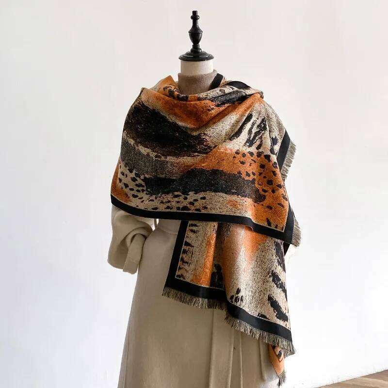 Ladies 2025 Latest Design Winter High Quality Two Sided Jacquard Cashmere Scarves Women Thicken Wrap Shawl Imitation cashmere Sc XJ260304