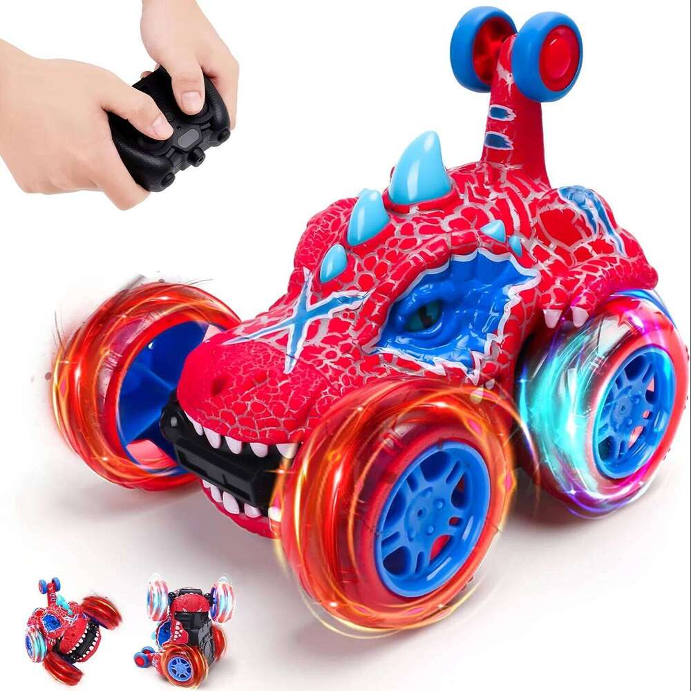 Dinosaur Stunt Car, 2.4GHz Wireless Remote Control, Bright Flashing Lights, Fun Racing Game Z260303