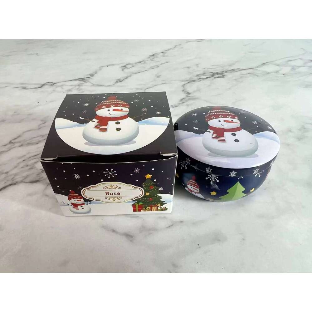 Candles Santa Claus Snowman Elk Tin Cans Candle Merry Christmas Decorations for Home Navidad Noel Xmas New Year Gifts W260304