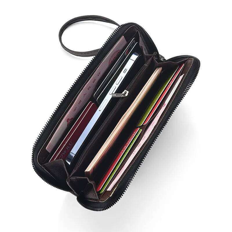New Color Men Long Wallet for Men RFID Blocking Clutch Organizer Zipper Leather Business ID Credit Card Holder Purse C260304