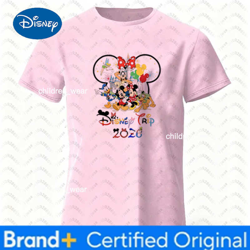 Disney 2026 Mickey And Minne Graphic Print Cotton T-shirt Summer Breathable Family Tees Clothing Harajuku Parent Child Clothing H260304