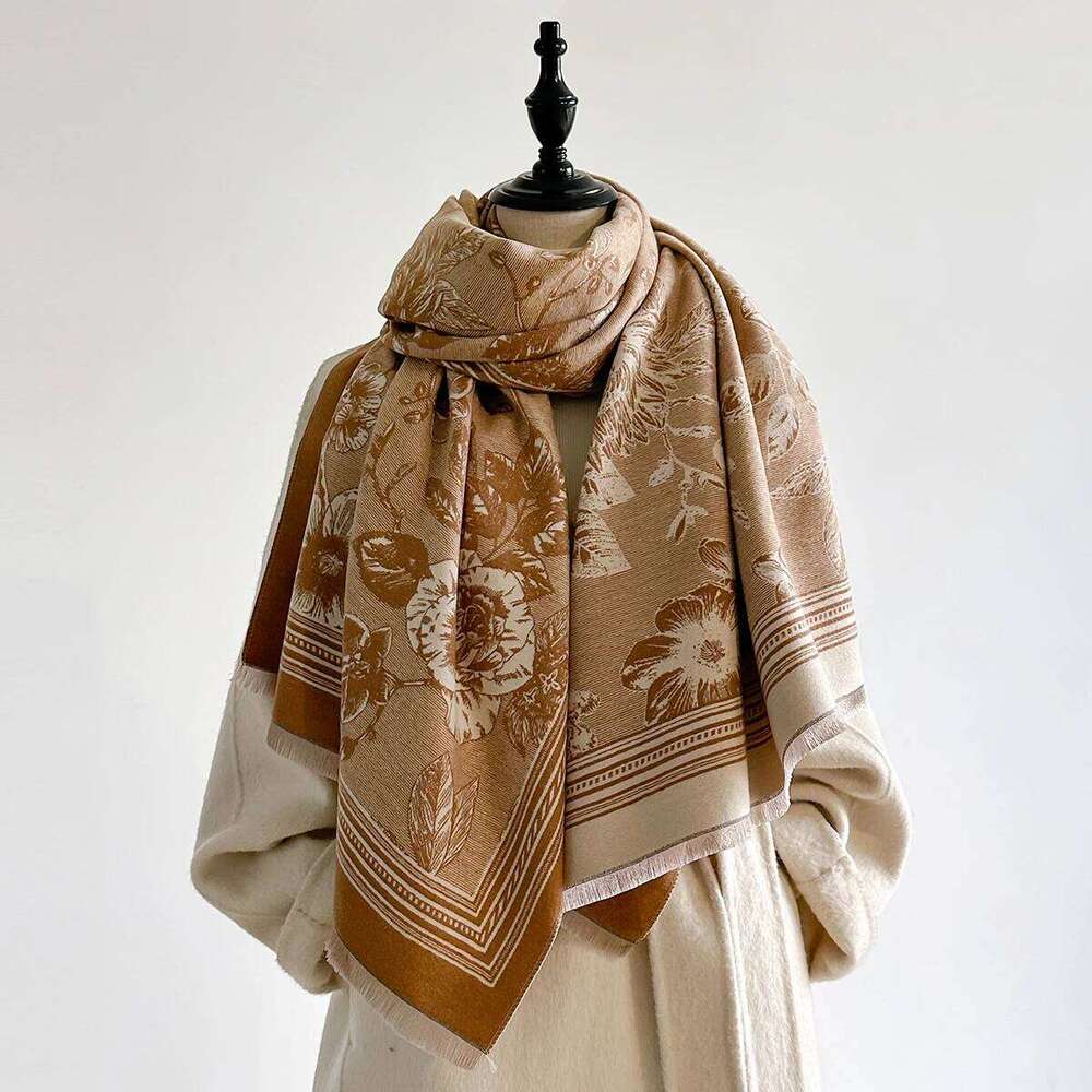 Luxury Autumn and Winter Cashmere Scarf Women New Warm Pashmina Blanket Poncho Scarves Fashion Print Shawl Thick Foulard Bufanda XJ260304