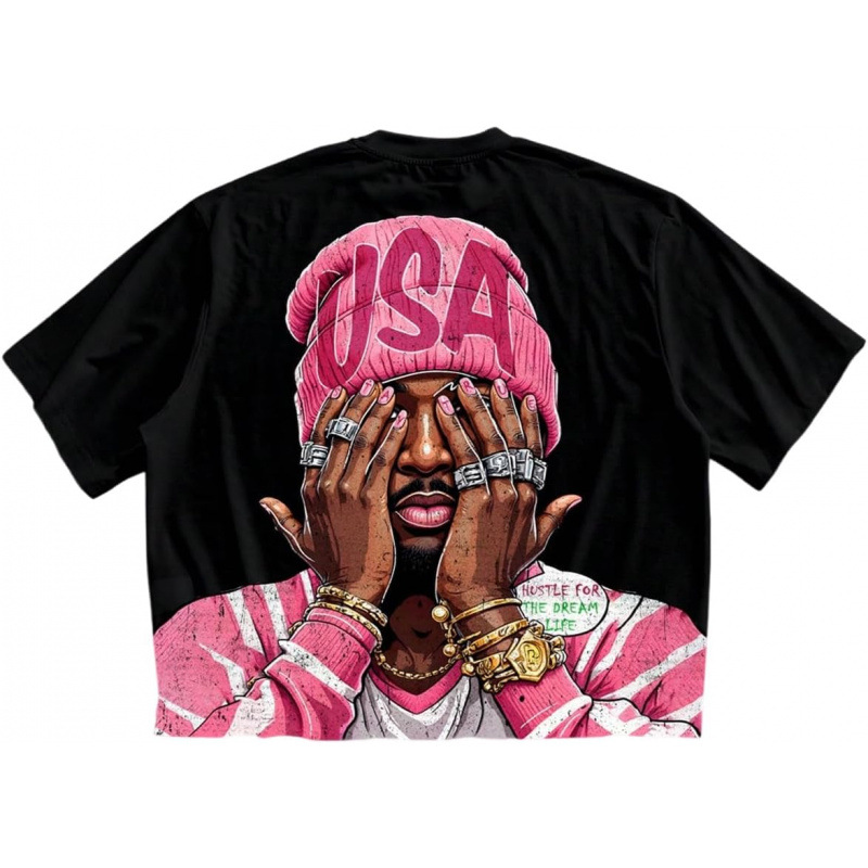 Men's T Shirts Vintage Hip-hop Figures T-Shirts Rock Summer Luxury Y2K Classic Fashion Style Top Tees
