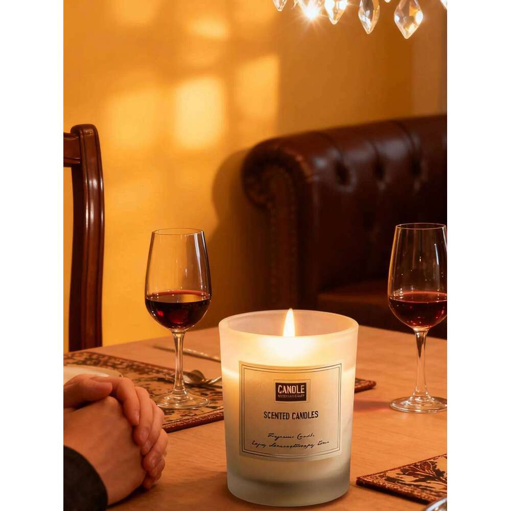 Glass cup, soy wax, aromatherapy candle, smoke-free, long-lasting fragrance, creative home decoration W260304