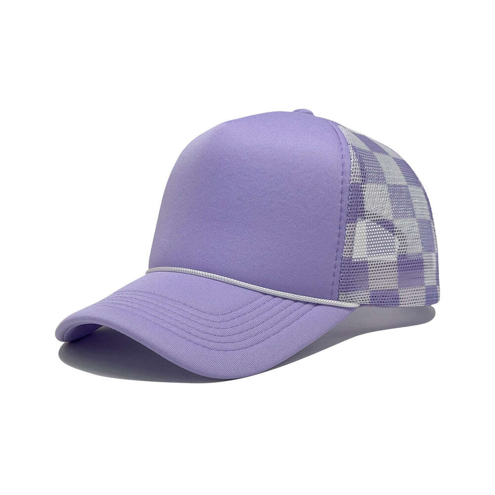 Trucker Hat Free Shipping Mesh Checkered Women Adjustable Baseball Cap Breathable Stylish Simple Sun Protection Travel Outdoor Activity Cap