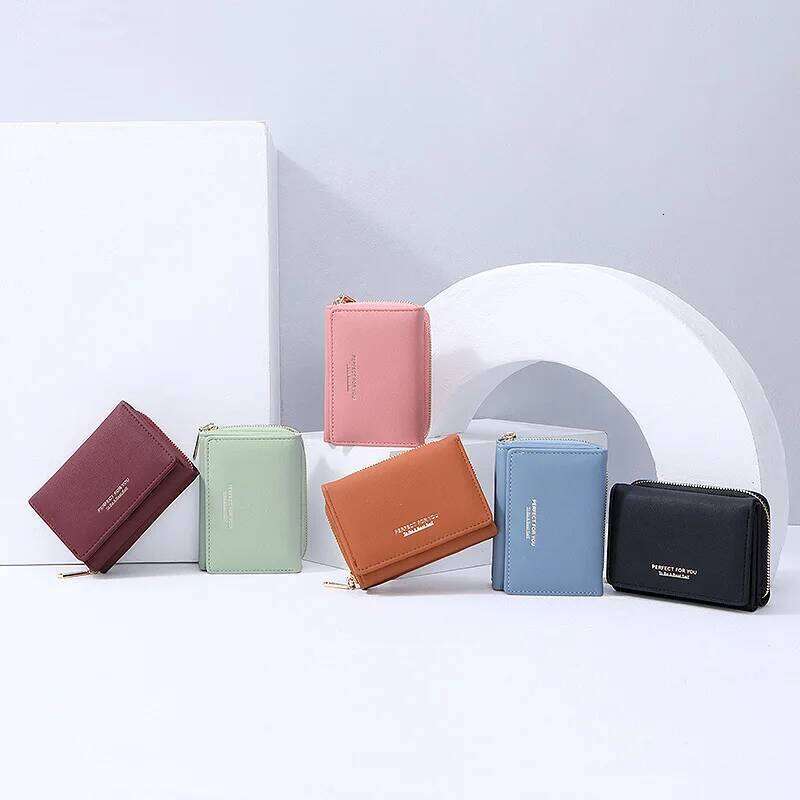 Women's short Korean version zipper coin simple women's three fold multi-function purse C260304