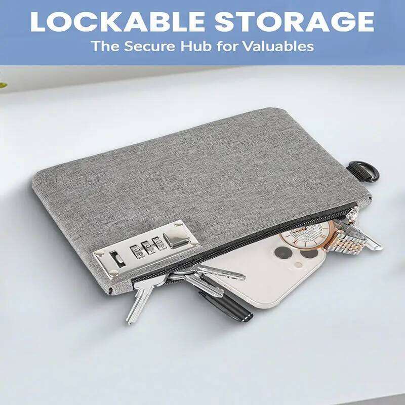 Lockable Money Coin Purse For Passports Credit Cards Cash Storage Bag Men's Card Holder Pocket With Lock C260304
